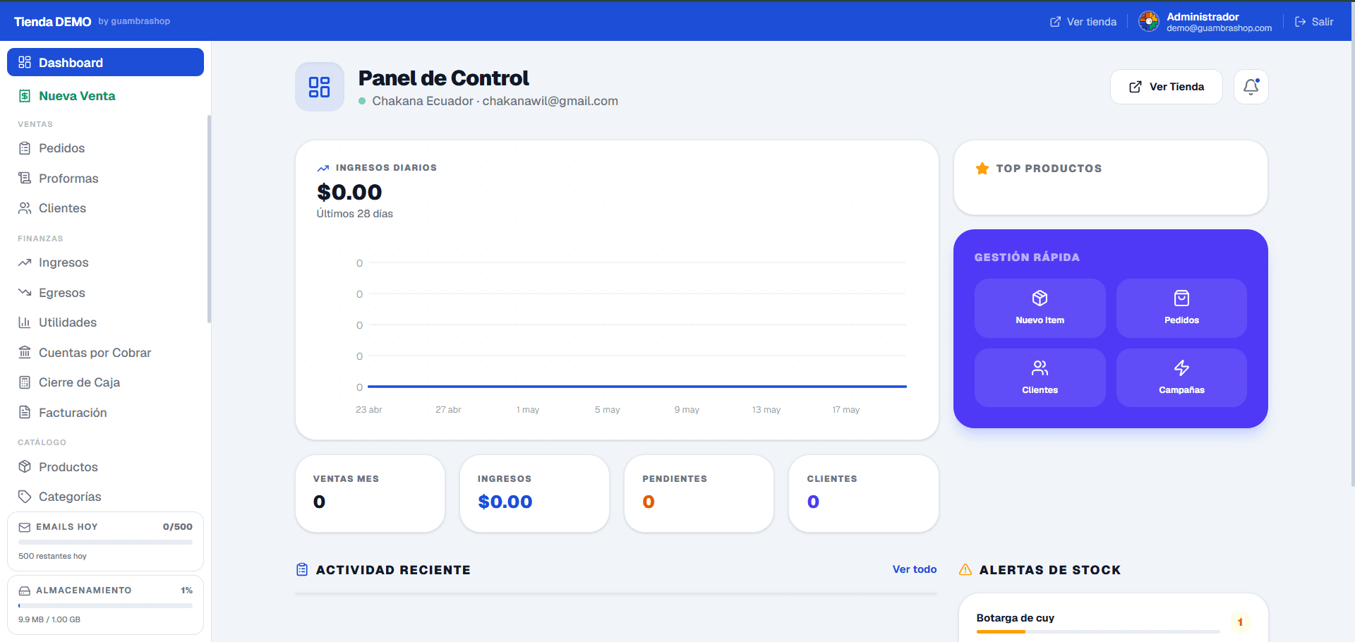 GuambraShop Panel